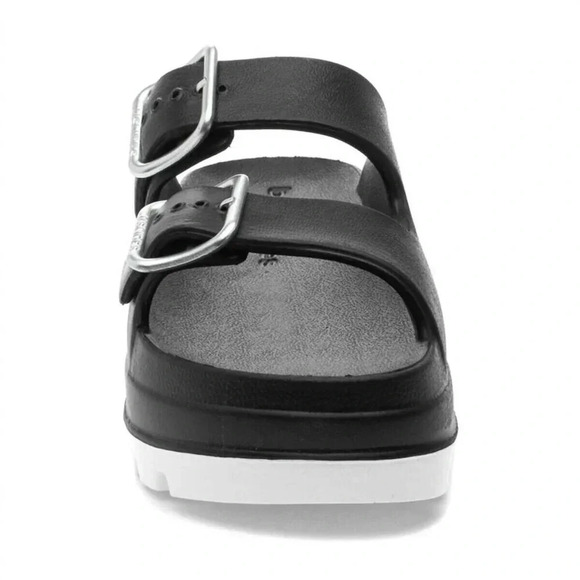 J Slides Women’s Simply B Sandal Black White Size 8 - Picture 3 of 5